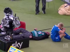 Ouch!-Cameraman-Knocked-Out
